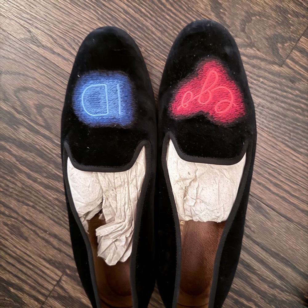 Stubb and Wootton - Black Velvet Loafers size 7.5